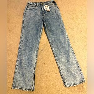 Boohoo Jeans High Waisted With Waist Cutouts And Ankle Slit Jeans. Size 10